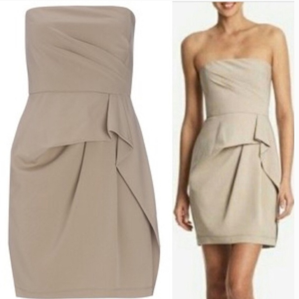 💜BCBG MaxAzria Beige Grace Cocktail Dress - Picture 3 of 8